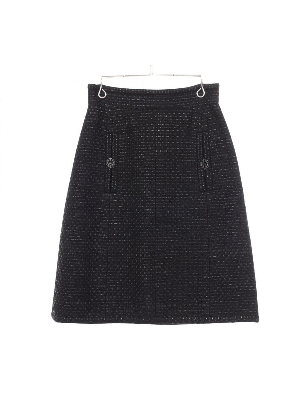 Chanel Coco Mark Button Tweed Skirt #34 #344996C56B